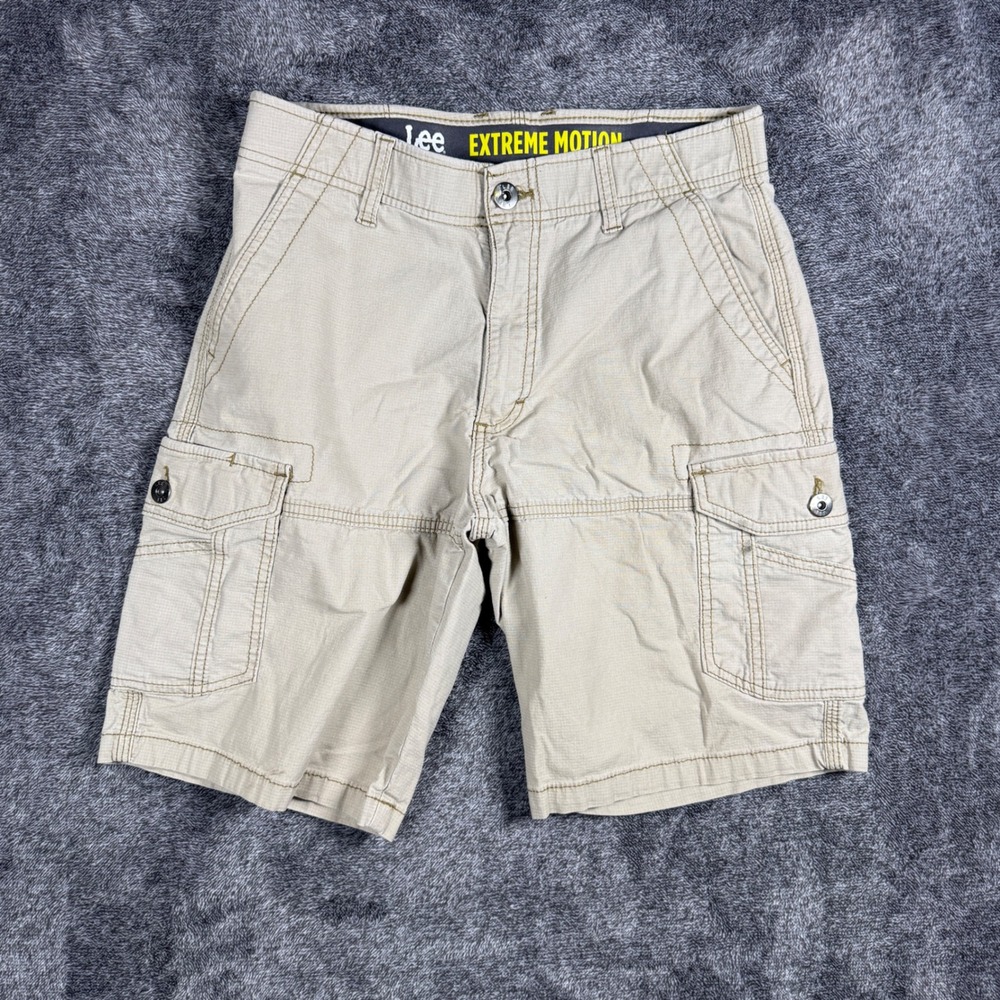 Lee Performance Series Extreme Motion Cargo Shorts Khaki Tan Ripstop Mens 30